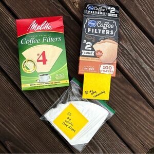 Assorted Lot of CONE SHAPE COFFEE FILTERS | count: 215 total